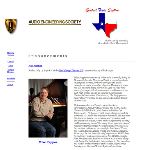 Central Texas Audio Engineering Web Home Page