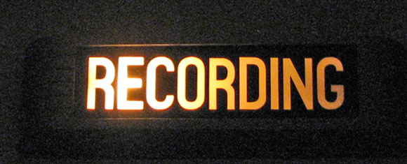 Recording sign at Phantom productions' studio East of Austin, Texas
