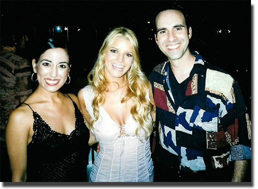 photo of pop star Jessica Simpson with Stewart and Cami ofDance Intl
