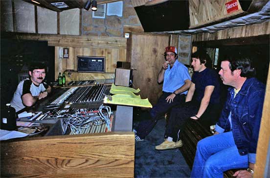 Ben, Dave, Peter Butcher, Dan at Cedar Creek  recording studio mix session
